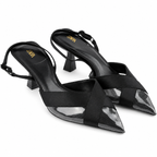 Mesh-Detail Slingback Heels - Black - image 2