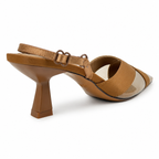 Mesh-Detail Slingback Heels - Brown - image 3