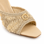 Pearl Woven Kitten-Heel Mules - image 5