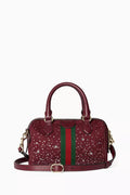 Gucci Small Ophidia Crystals Boston Bag in GG Canvas - Image 1