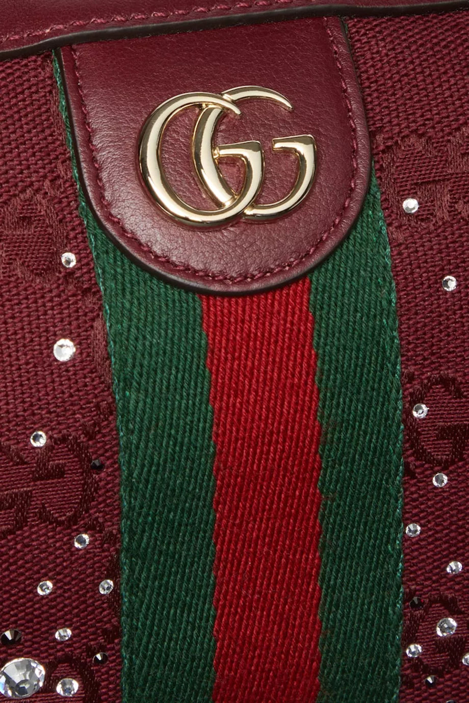 Gucci Small Ophidia Crystals Boston Bag in GG Canvas - Image 5