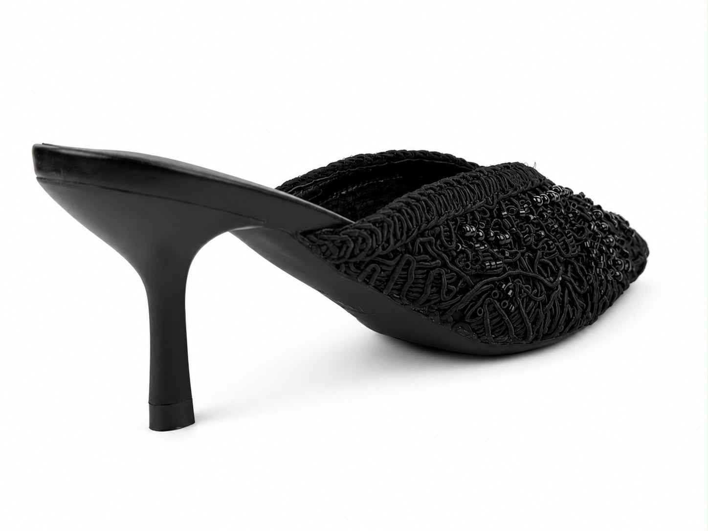Beaded Kitten-Heel Mules - image 5