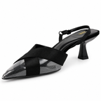 Mesh-Detail Slingback Heels - Black - image 3