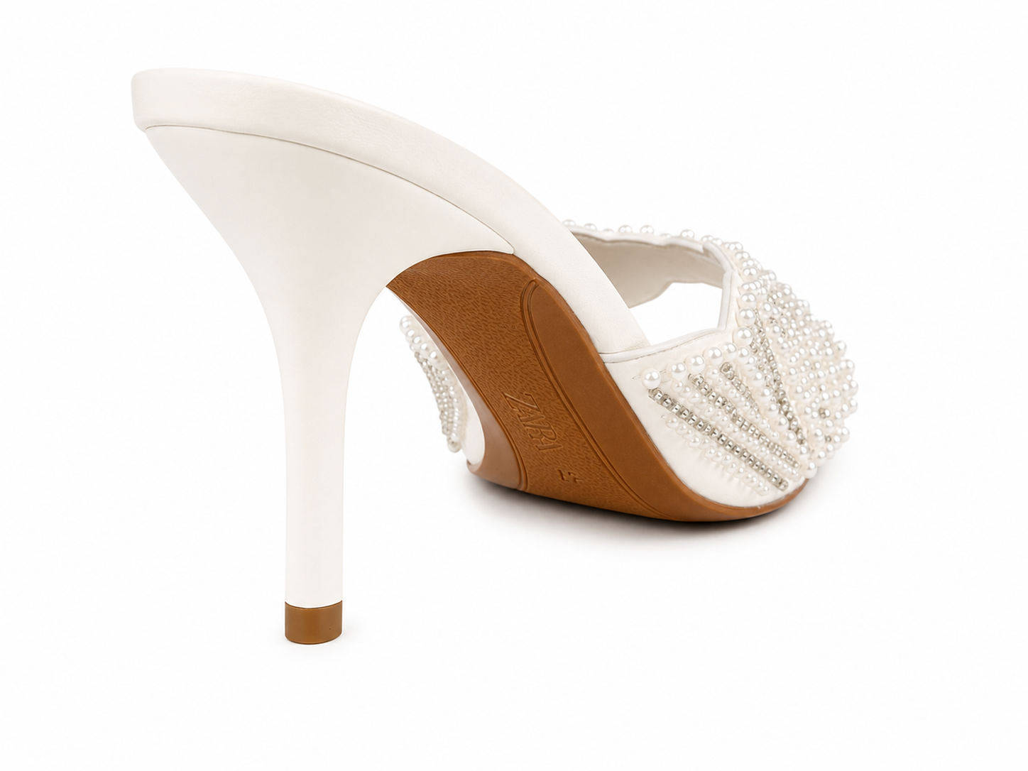 Pearl-Embellished Mule Heels - White - image 4