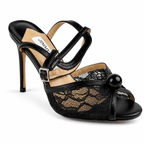 Lace Ankle-Strap Sandals - Black - image 2