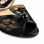 Lace Ankle-Strap Sandals - Black - image 5