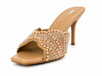 Minimal Heeled Mules - Beige - image 4