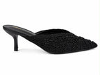 Beaded Kitten-Heel Mules - image 1