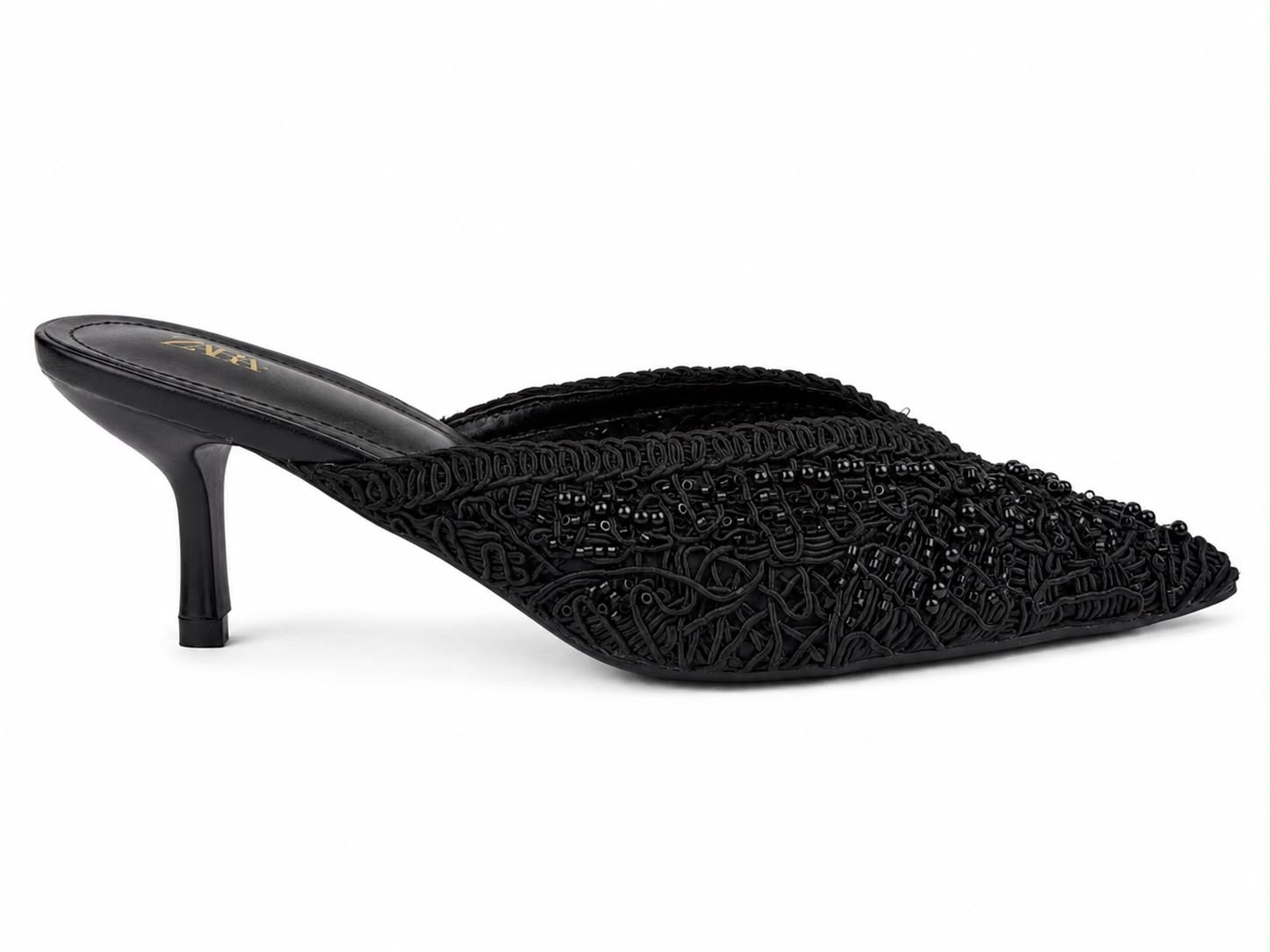 Beaded Kitten-Heel Mules - image 1