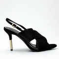 Crossover Slingback Heels - Black - image 1