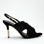 Crossover Slingback Heels - Black - image 1