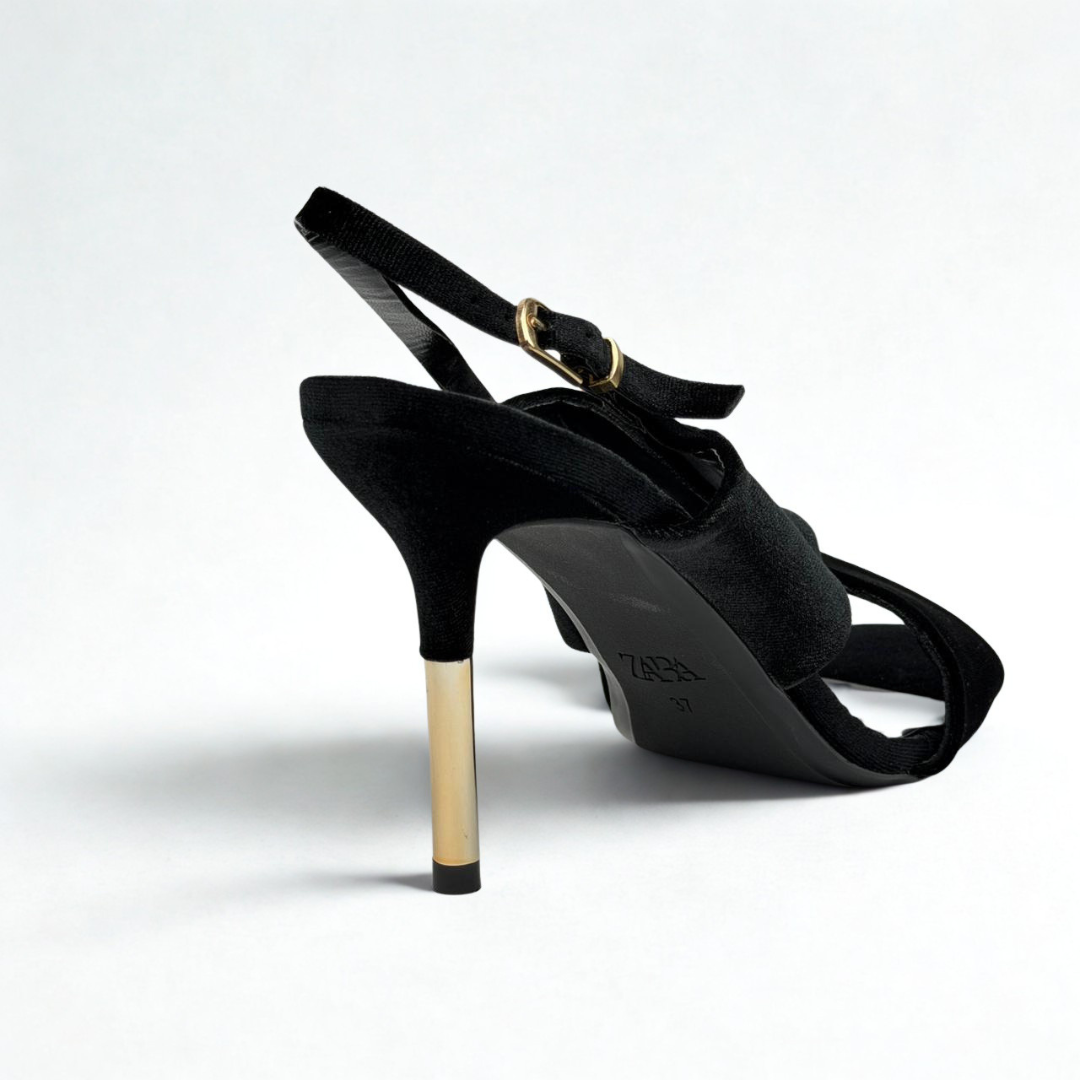 Crossover Slingback Heels - Black - image 2