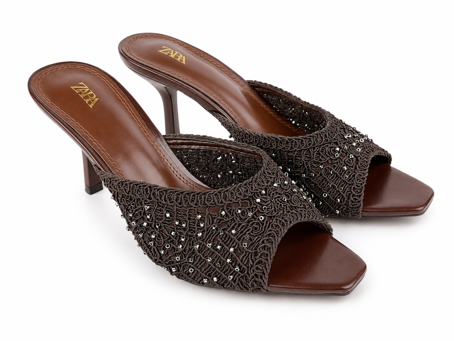 Beaded Woven Mule Heels - image 2