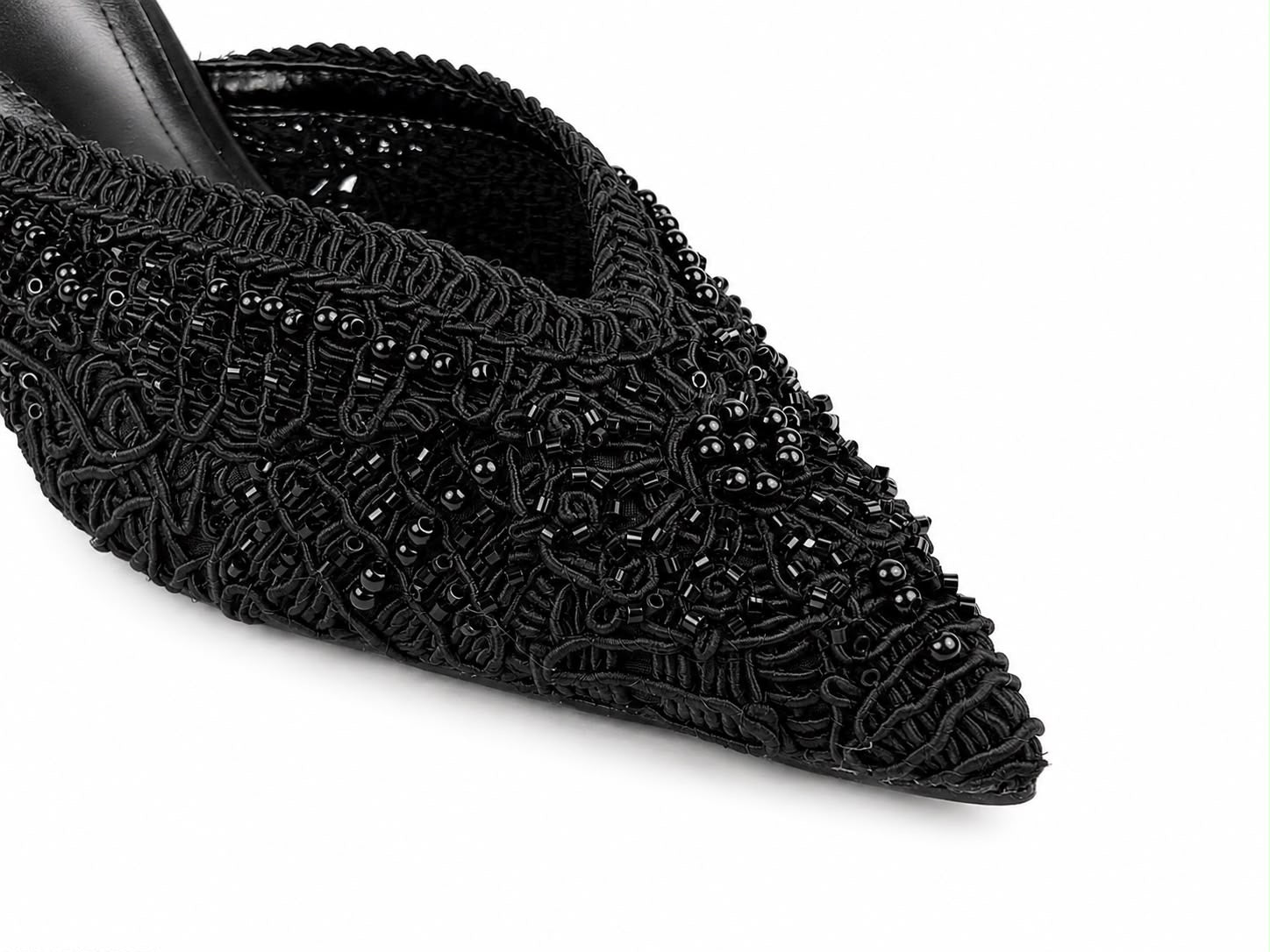 Beaded Kitten-Heel Mules - image 4