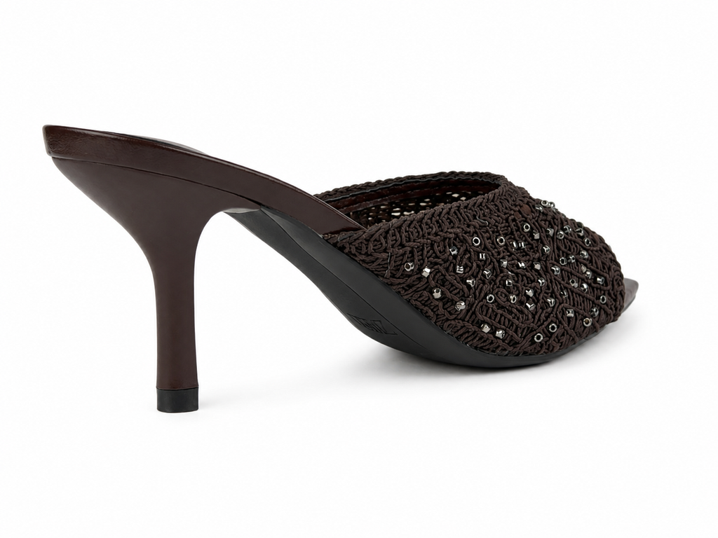 Beaded Woven Mule Heels - image 5