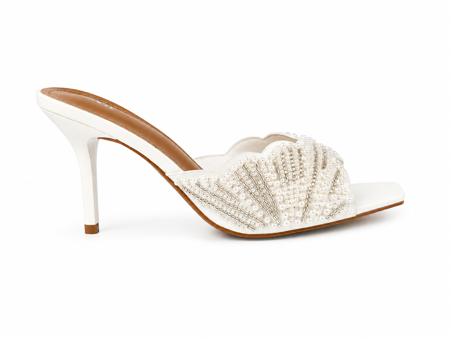 Pearl-Embellished Mule Heels - White - image 1