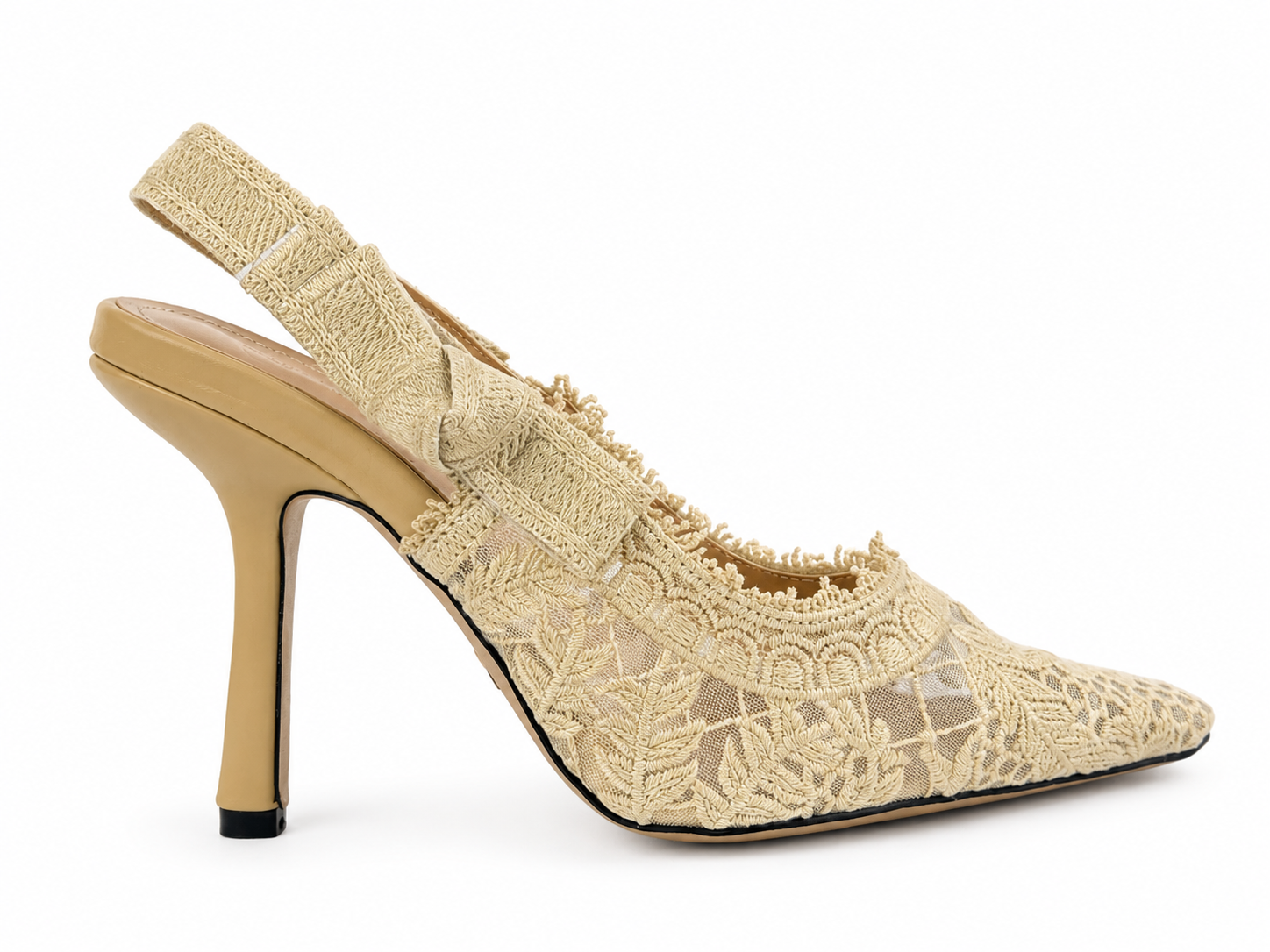 Metallic-Finish Heels - Beige - image 1