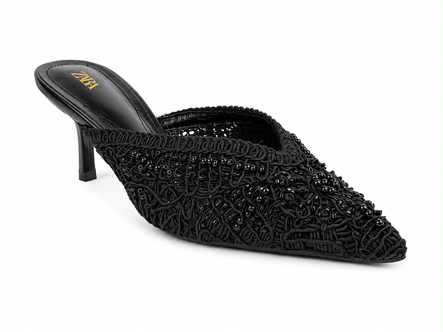 Beaded Kitten-Heel Mules - image 2