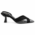 Mesh-Detail Slingback Heels - Black - image 1