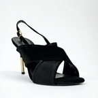 Crossover Slingback Heels - Black - image 3