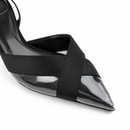 Mesh-Detail Slingback Heels - Black - image 5