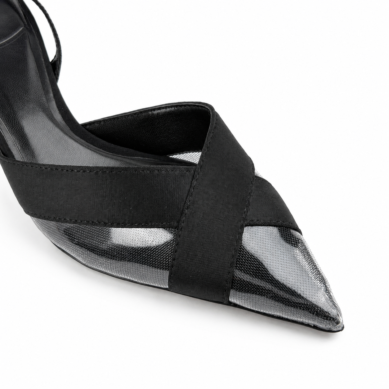 Mesh-Detail Slingback Heels - Black - image 5