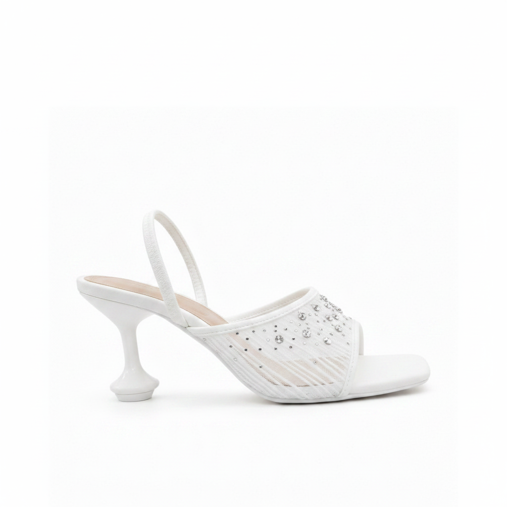 Crystal-Set Heel Sandal