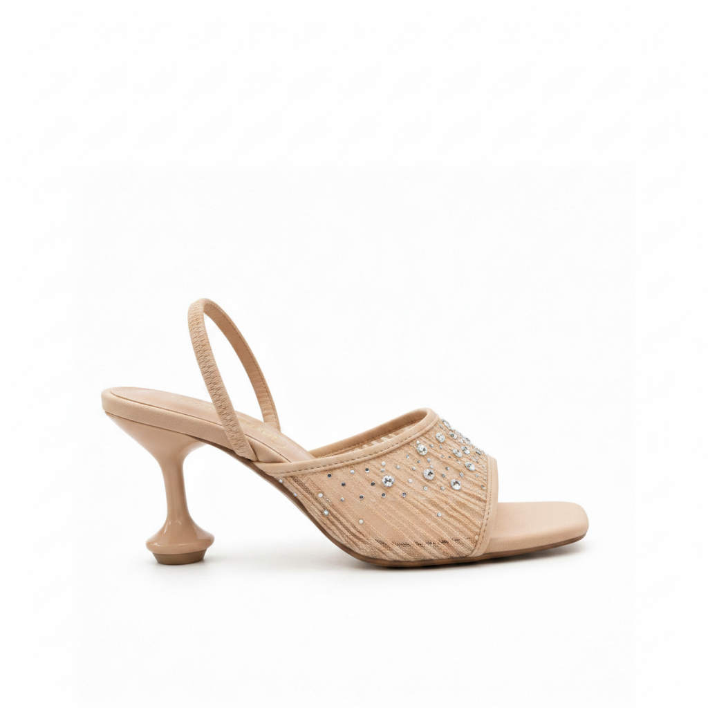 Crystal-Set Heel Sandal