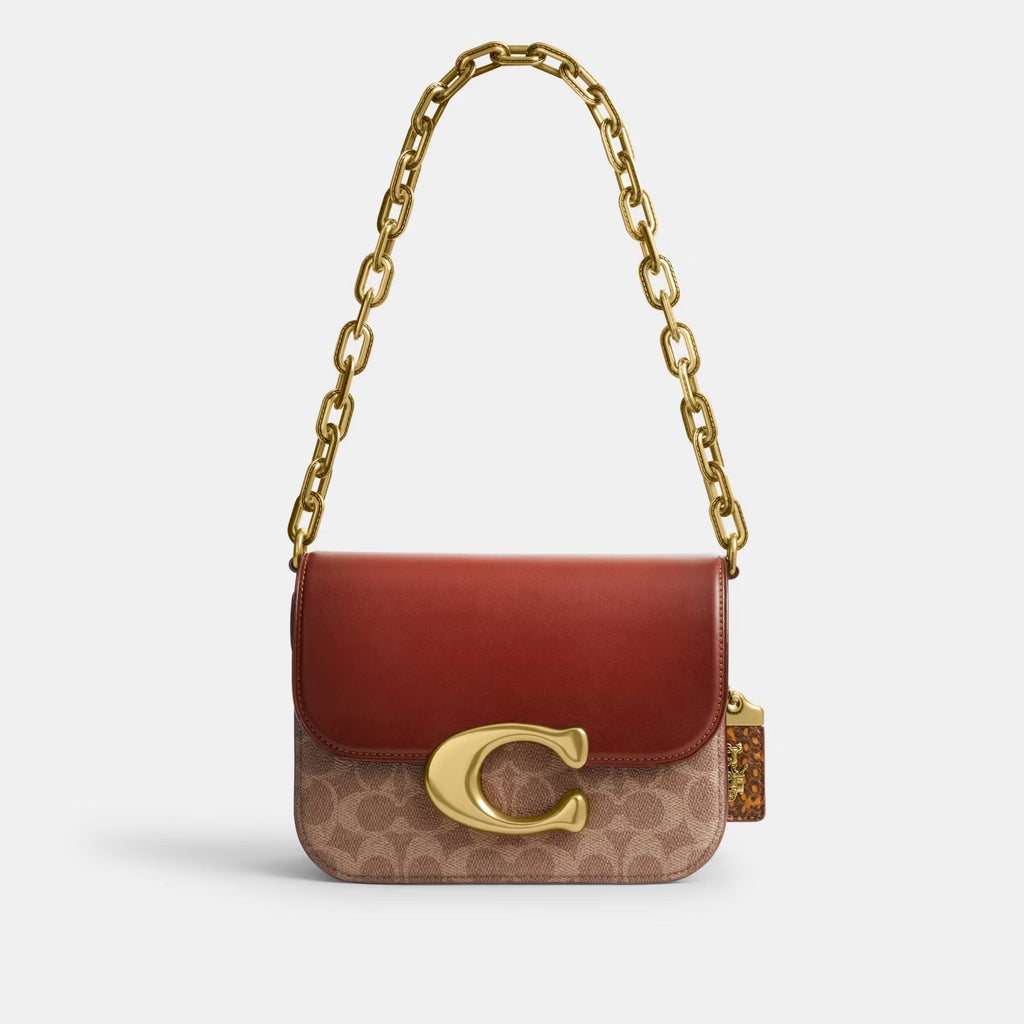 Coach Idol Bag with Snakeskin Detail in Black / Tan / Rust - image 7 | MOAH