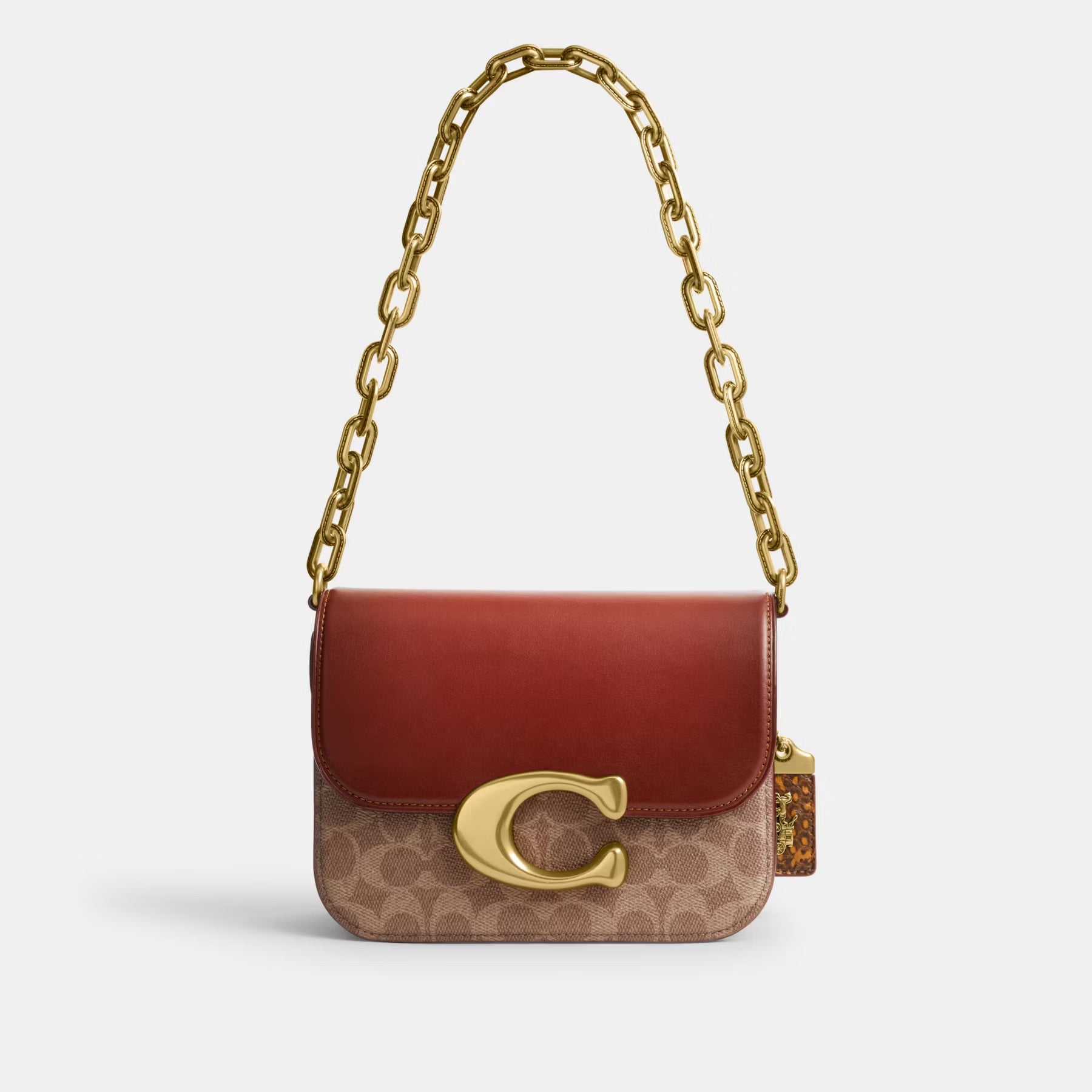 Coach Idol Bag with Snakeskin Detail in Black / Tan / Rust - image 7 | MOAH