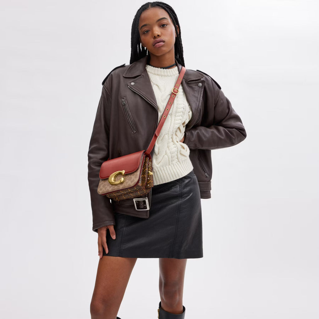 Coach Idol Bag with Snakeskin Detail in Black / Tan / Rust - image 11 | MOAH