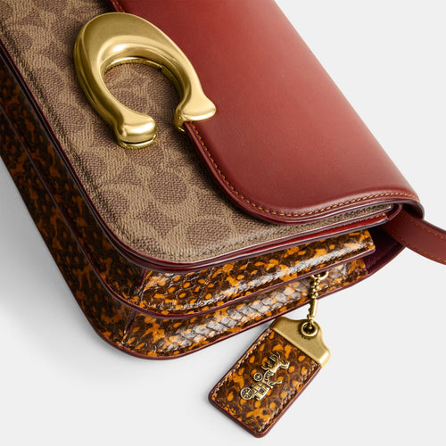 Coach Idol Bag with Snakeskin Detail in Black / Tan / Rust - image 8 | MOAH