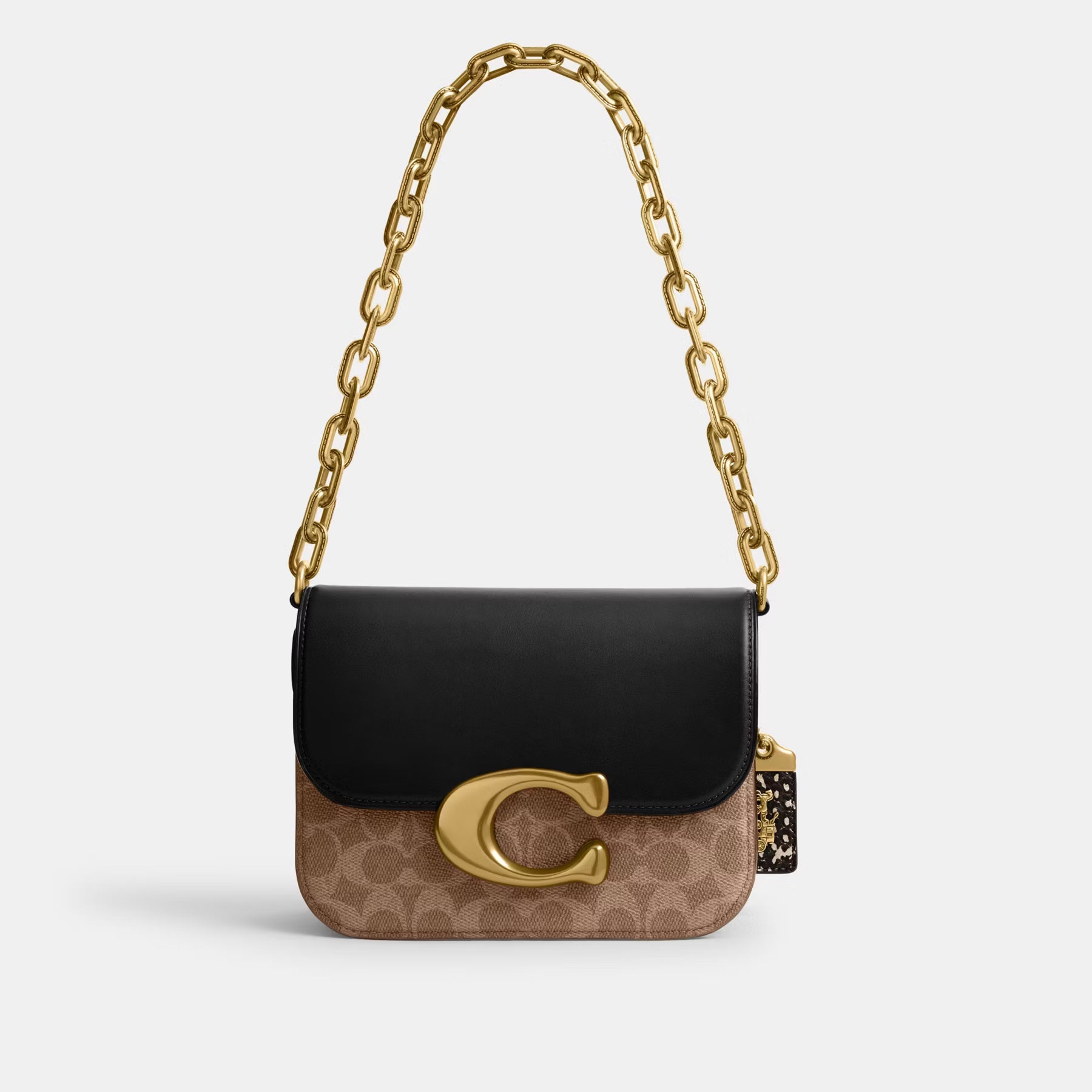 Coach Idol Bag with Snakeskin Detail in Black / Tan / Rust - image 1 | MOAH