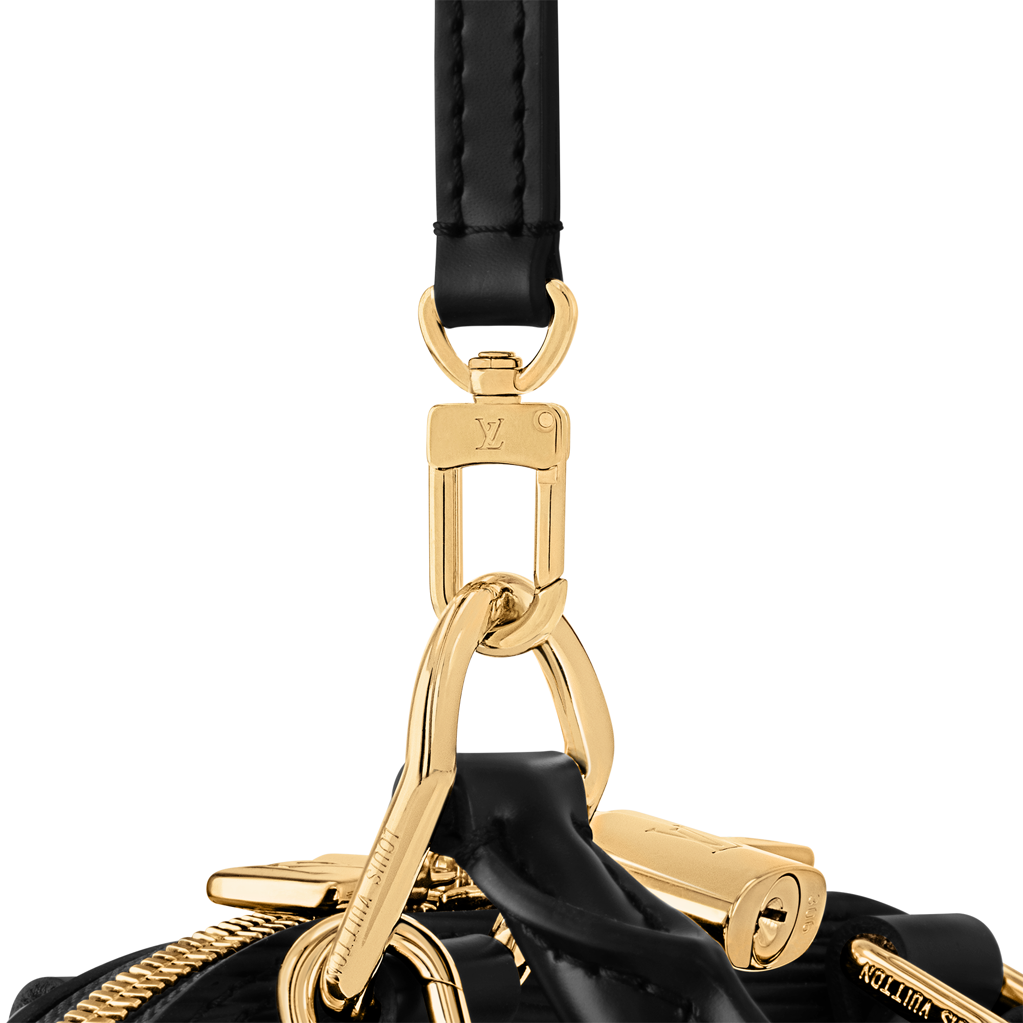 Louis Vuitton x TM Alma BB in Black - close-up view | MOAH