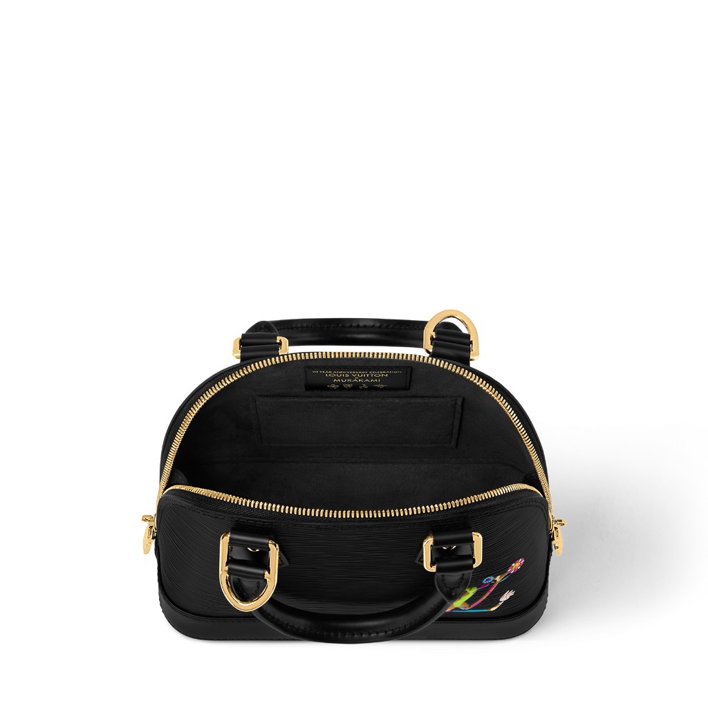 Louis Vuitton x TM Alma BB in Black - interior view | MOAH