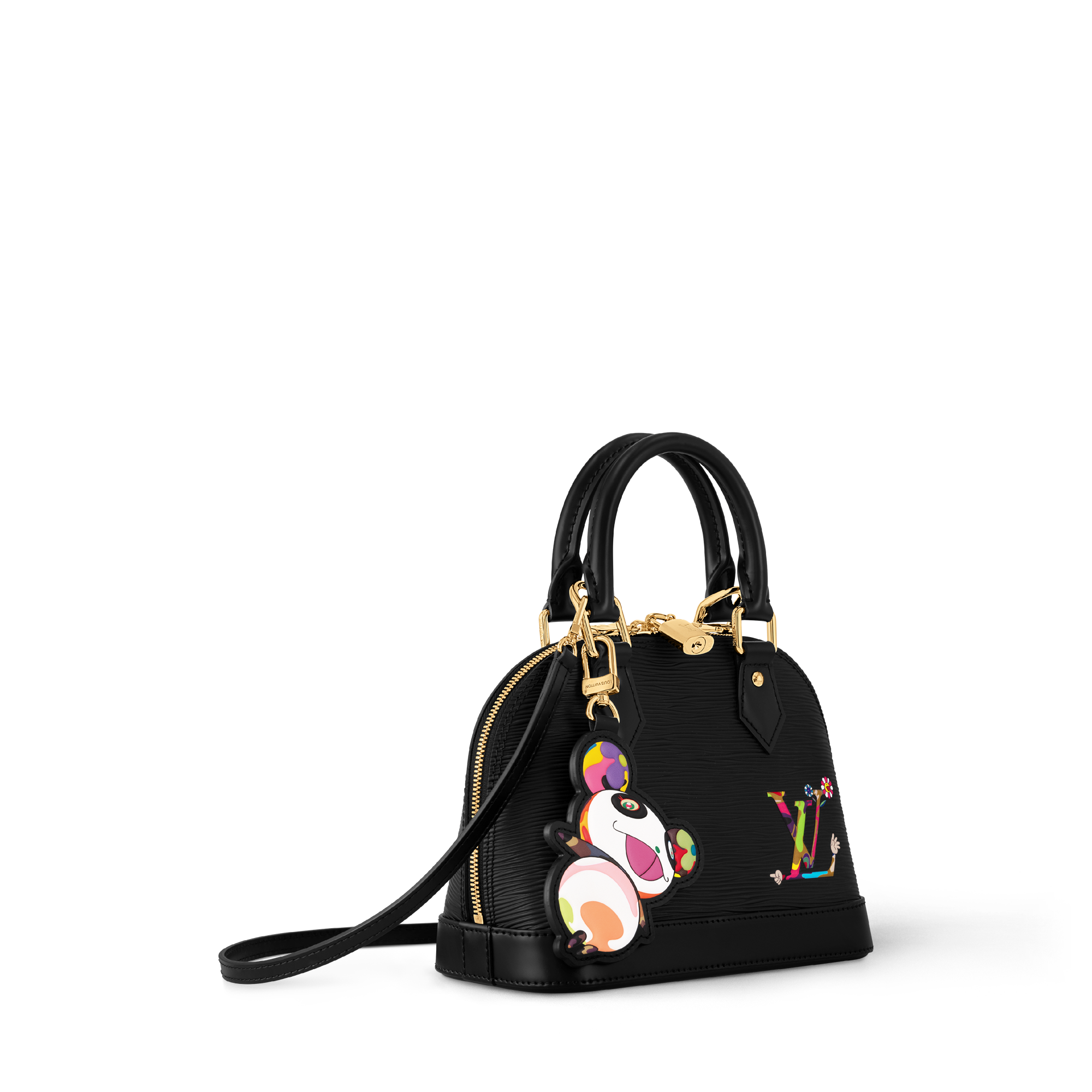 Louis Vuitton x TM Alma BB in Black - side view | MOAH