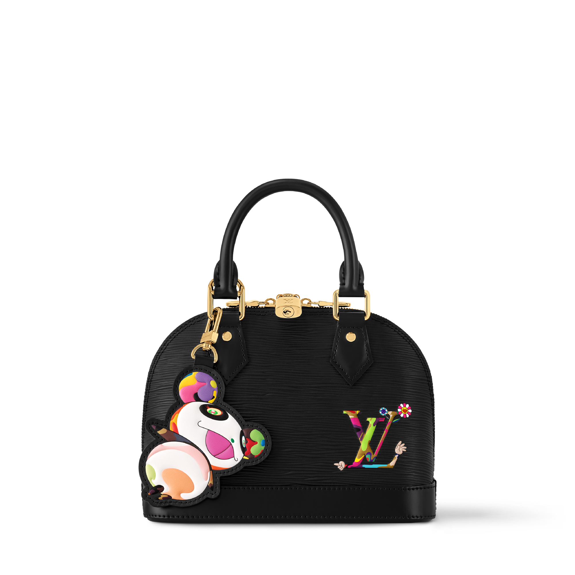 Louis Vuitton x TM Alma BB in Black - front view | MOAH