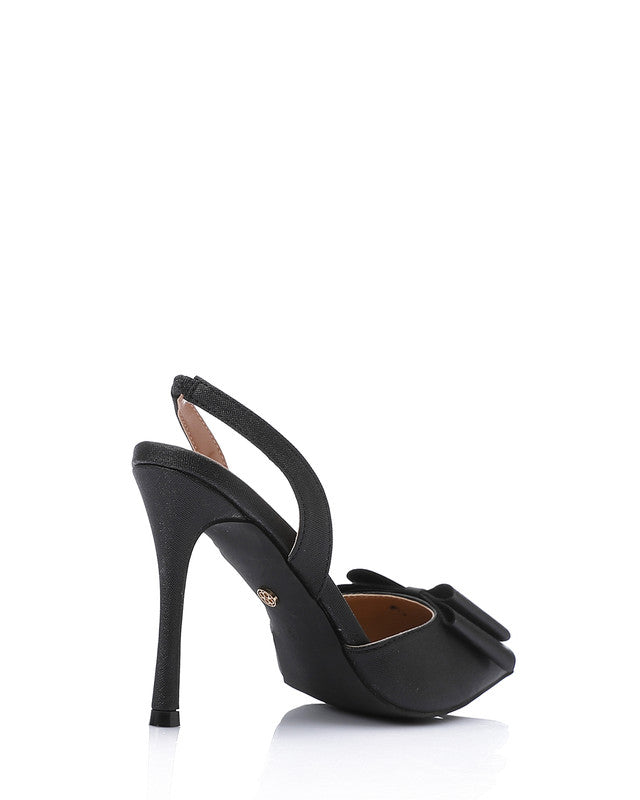 Midnight Elegance Bow Heels