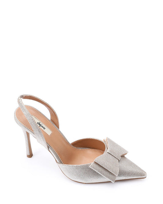 Midnight Elegance Bow Heels