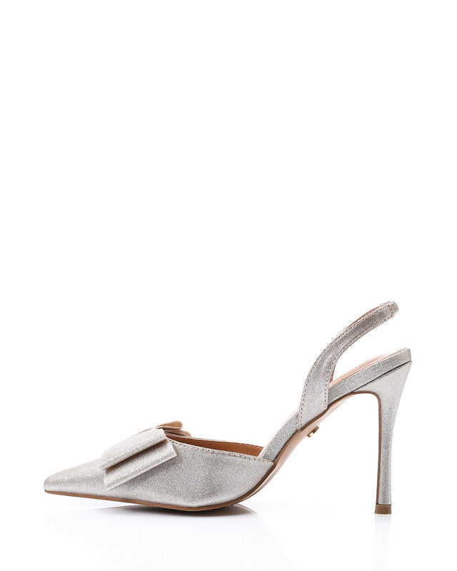 Midnight Elegance Bow Heels
