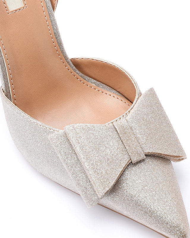 Midnight Elegance Bow Heels