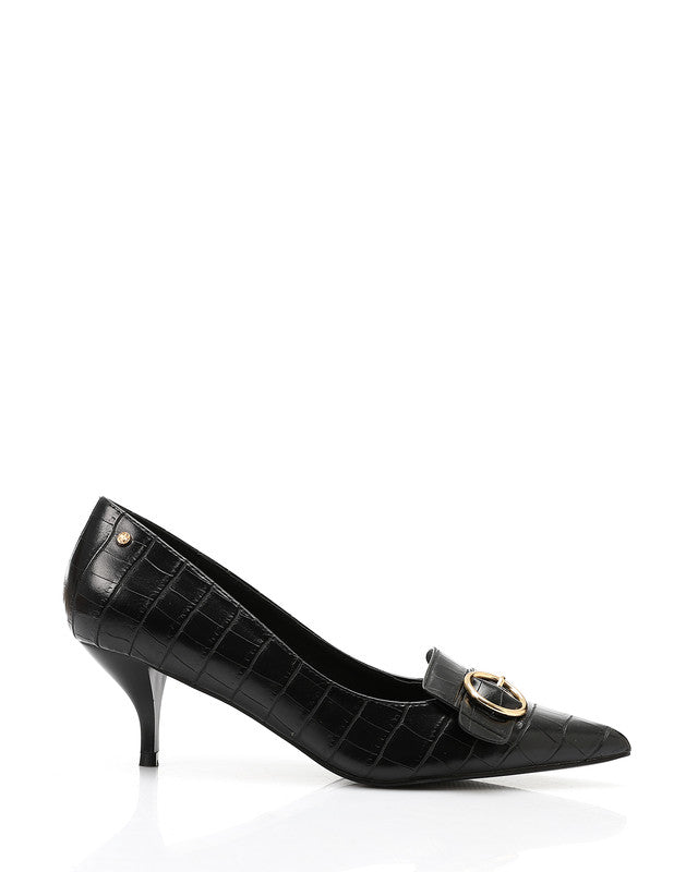 Faux Leather Pointed Toecap Heels