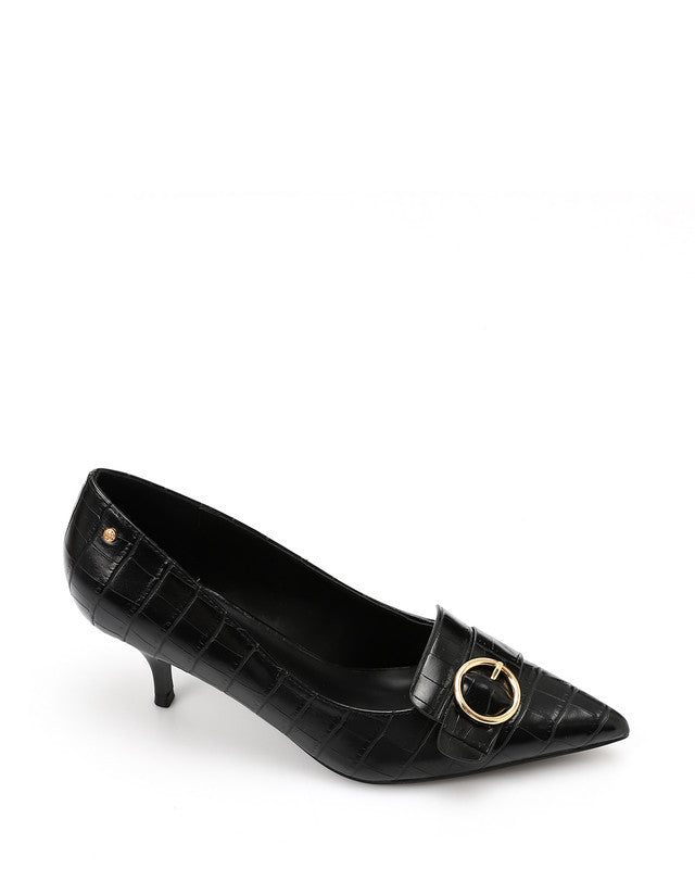 Faux Leather Pointed Toecap Heels