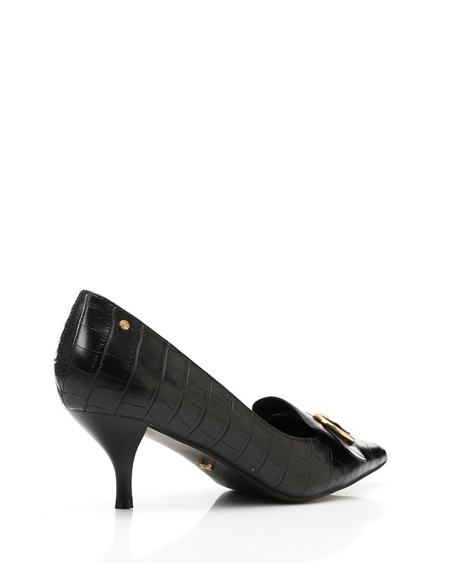 Faux Leather Pointed Toecap Heels