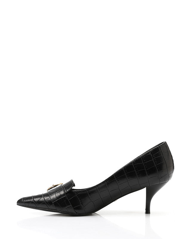 Faux Leather Pointed Toecap Heels