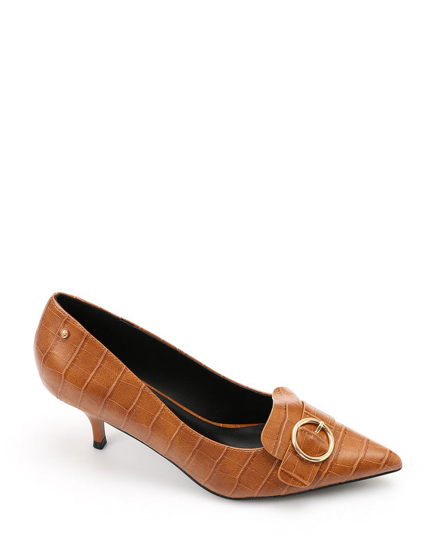 Faux Leather Pointed Toecap Heels