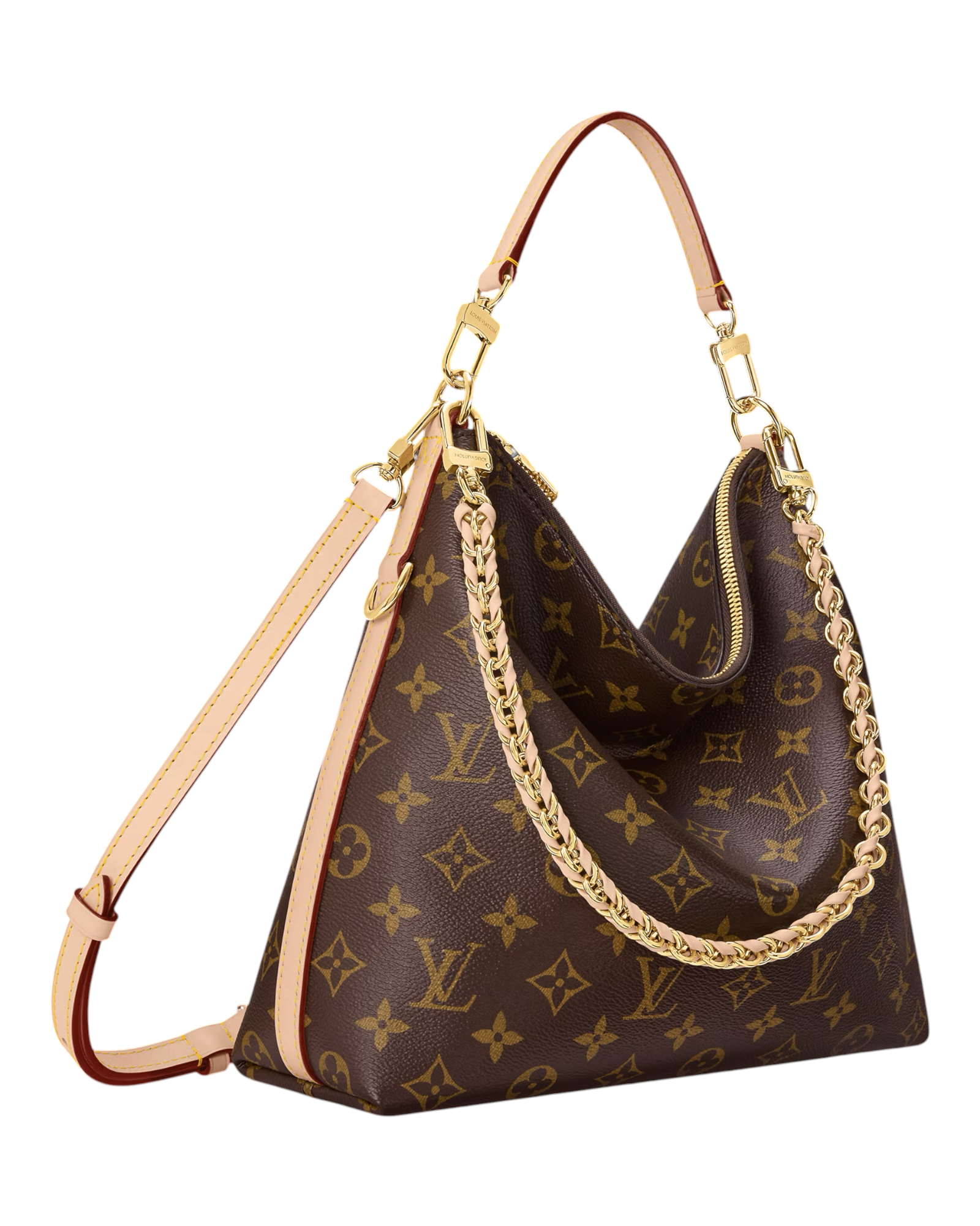 Louis Vuitton Multipass Monogram bag interior detail view.