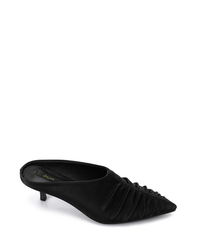 Stitched Details Mid Heel Mules