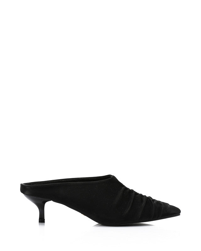 Stitched Details Mid Heel Mules