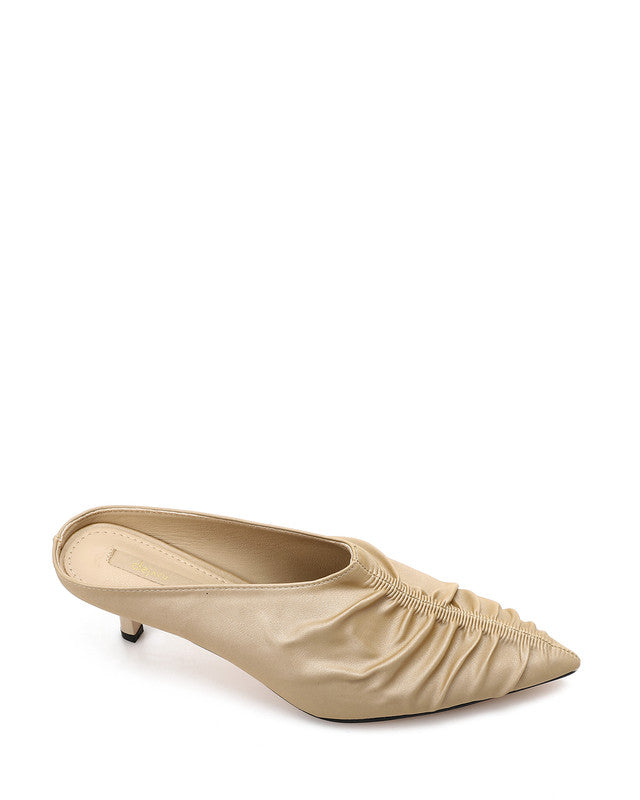 Stitched Details Mid Heel Mules